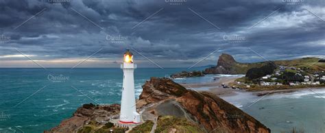 Castle Point Lighthouse | High-Quality Nature Stock Photos ~ Creative ...