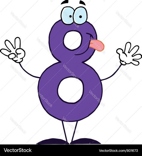 Funny cartoon numbers-8 Royalty Free Vector Image