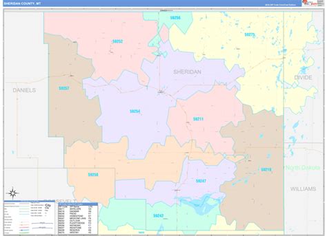 Wall Maps of Sheridan County Montana - marketmaps.com