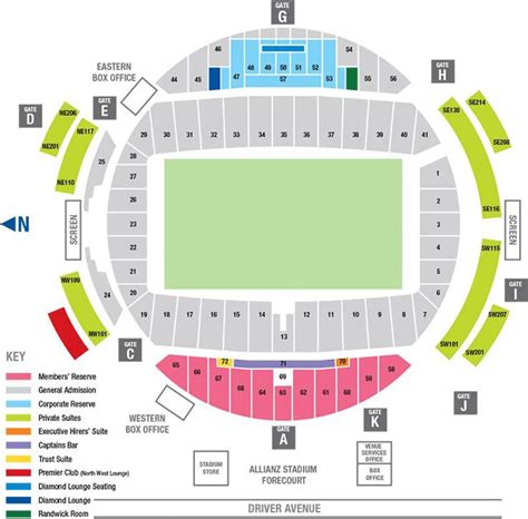 Allianz stadium map - Allianz stadium seating map (Australia)