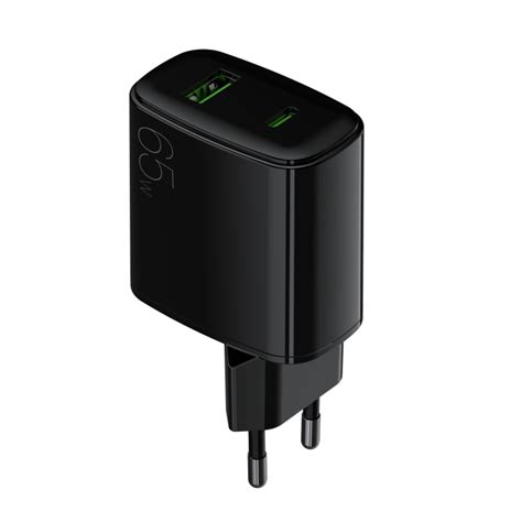 Fast Charging Wall Charger 2 ports outlet 60W fast charge USB A USB C ...