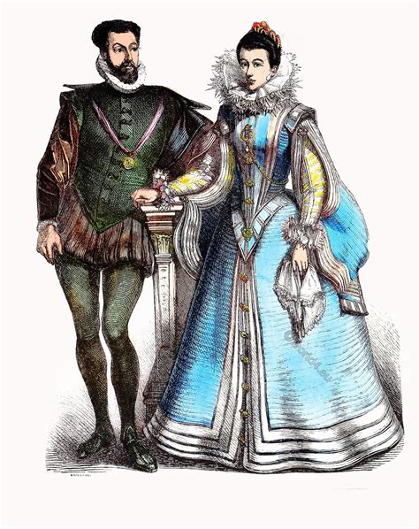 French nobility in Spanish fashion of the 16th century.