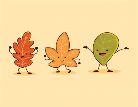 Funny Autumn Leaf Cartoon Character | Leaf illustration, Cartoon leaf ...