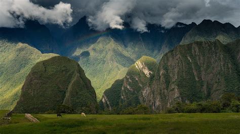 carta da parati Machu Picchu, Ande, Perù, montagne, cielo, inca hd ...