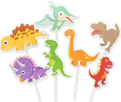 35-Pack Baby Dinosaur Cupcake Toppers Picks, Dinosaur cake Toppers for ...