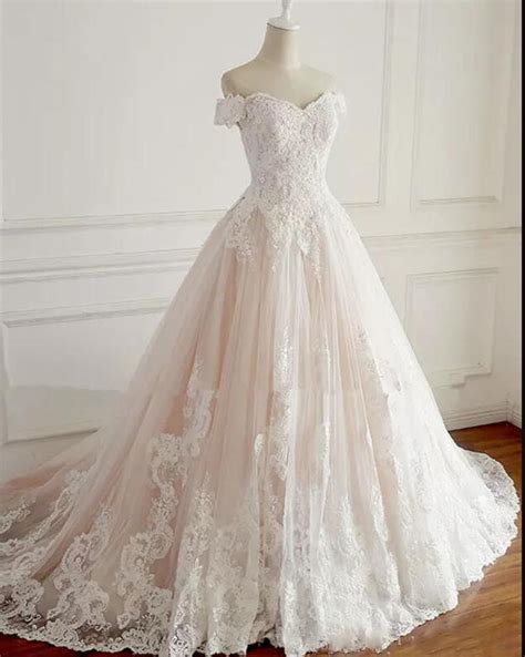 White /Pink Two Colors Wedding Dresses lace Princess Bride Dresses WD2 ...