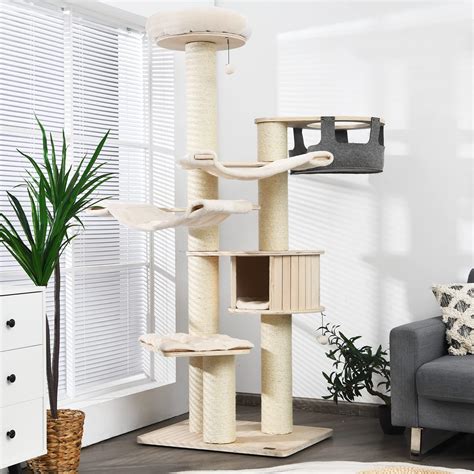 Buy Tangkula Large Cat Tree, Multi-Level Tall Cat Tower with Sisal ...