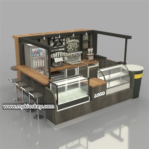 Saudi Arabia popular wooden Espresso coffee kiosk design in mall