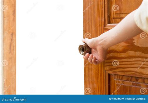 Women Hand Open Door Knob or Opening the Door. Stock Photo - Image of ...