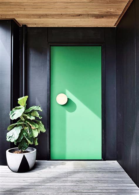 Green interior paint colour and design ideas | Green front doors, House ...