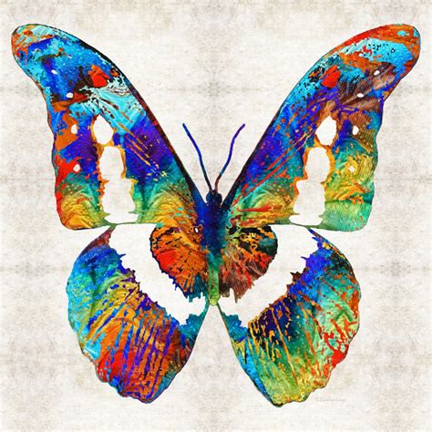 Colorful Butterfly Art PRINT From Painting Primary Colors Butterflies ...