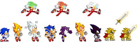 All Sonic's super forms by lukethefoxen on DeviantArt