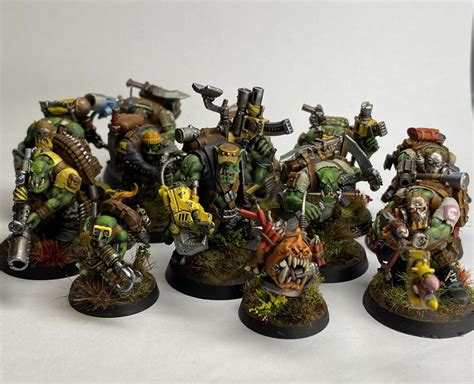 Badmoon Ork Kommando Squad finished : r/Warhammer40k