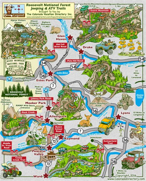 Estes Park Hiking Trail Map - TravelsFinders.Com