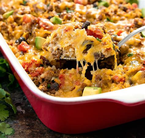 Taco Cauliflower Rice Casserole - Kirbie's Cravings