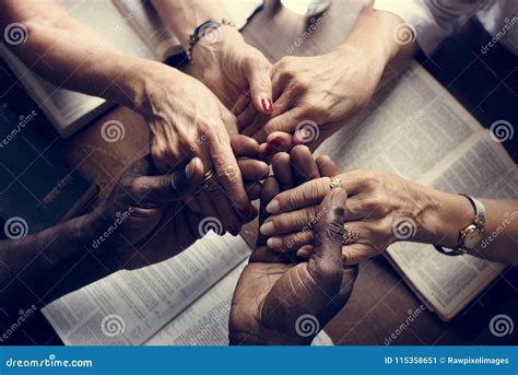 Group of People Holding Hands Praying Worship Believe Stock Image ...