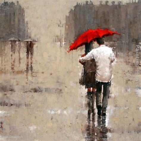 Girl With Red Umbrella Painting at PaintingValley.com | Explore ...