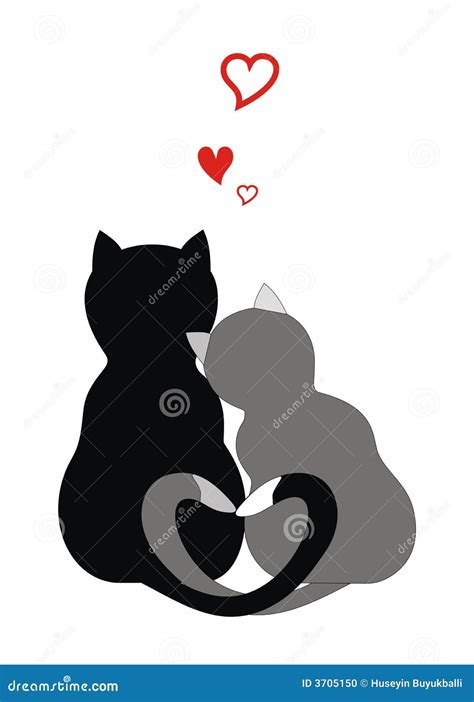 Cats in love stock vector. Illustration of holiday, black - 3705150