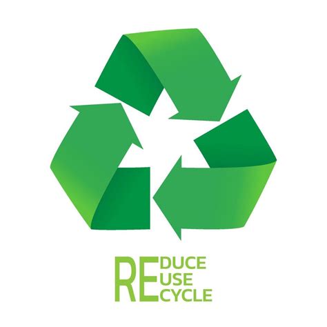 Reduce Reuse Recycle green arrows eco symbol isolated on white ...