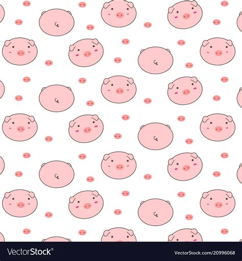 Cute pig pattern background Royalty Free Vector Image