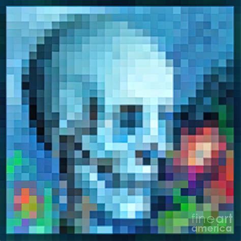 Skull and roses minecraft painting Painting by Clark Cameron - Fine Art ...