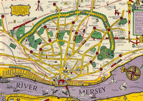 Map of Liverpool Merseyside Old Map Vintage Pictorial Map of - Etsy UK