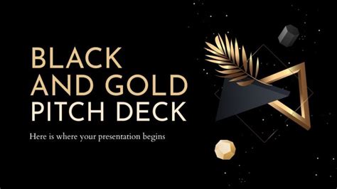 Black and Gold Pitch Deck | Google Slides and PowerPoint