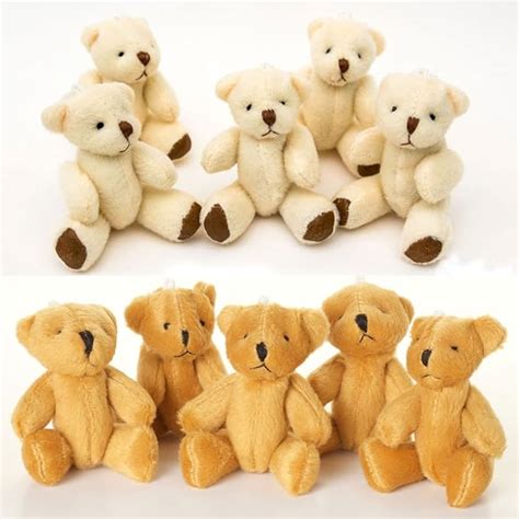 NEW 2 X Cute And Cuddly Small Teddy Bears - 1 X Brown And 1 X White ...