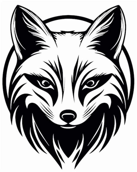 Premium Vector | Fox logo with a black and white background