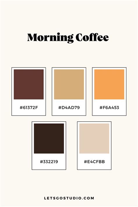 the morning coffee color chart with different colors