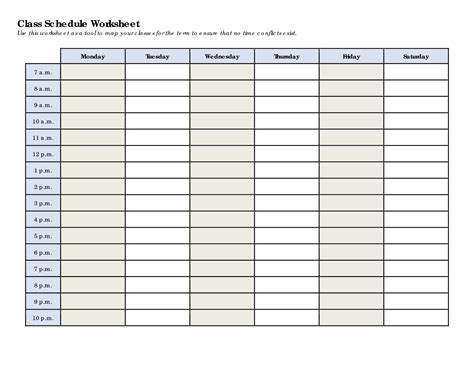 Printable Blank Daily Schedule Template