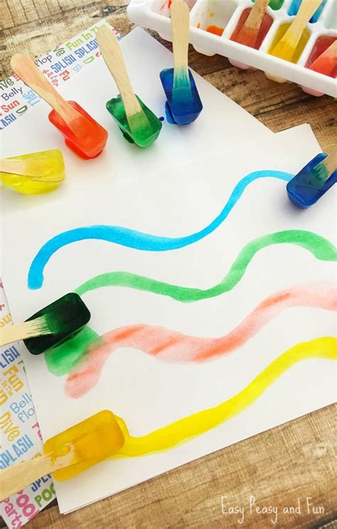 Painting With Ice - Make Your own Ice Paint - Easy Peasy and Fun