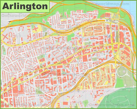 Arlington downtown map