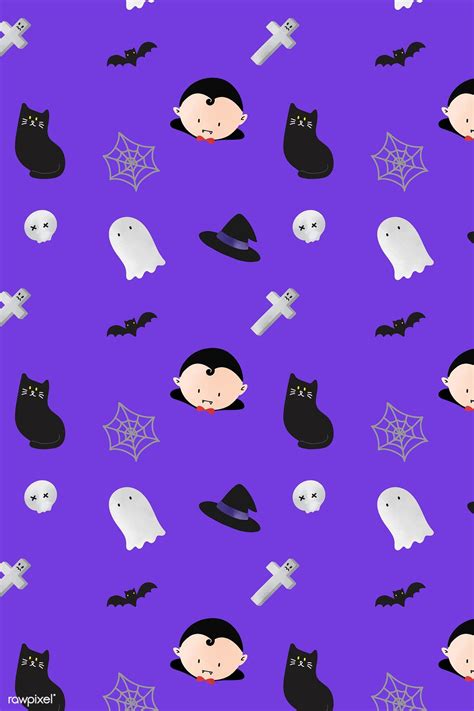 Halloween patterned seamless purple background vector | premium image ...