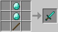 Minecraft diamond sword recipe