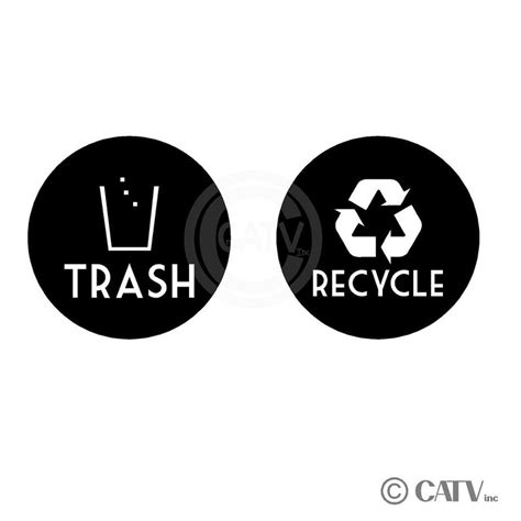 Recycle and Trash Garbage Can Label Vinyl Lettering Wall Decal - Etsy