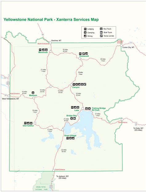 Yellowstone National Park Map NPS Map Hike Wyoming Bike Wyoming ...