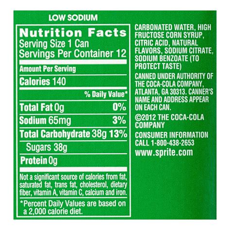 Sprite Bottle Nutrition Facts - Nutrition Ftempo