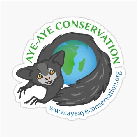 "Aye-Aye Conservation New Logo" Sticker for Sale by ayeayeconserve ...