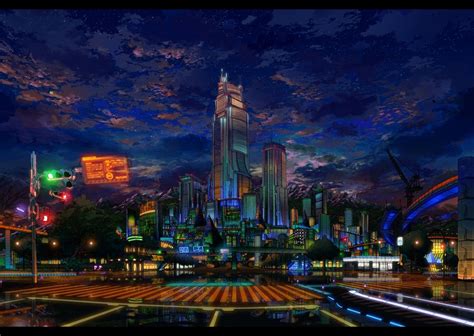 Anime City Night Wallpapers - Wallpaper Cave