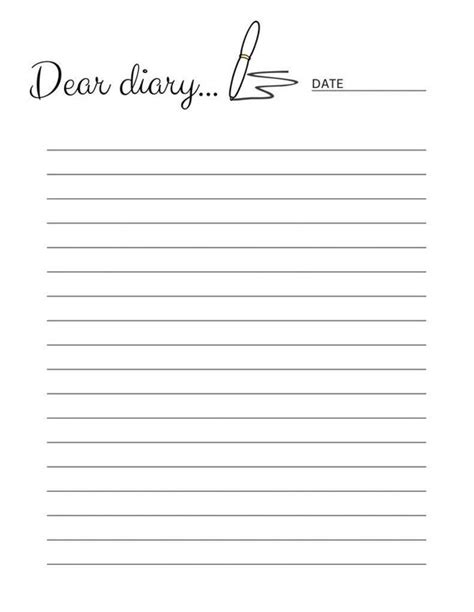 Dear Diary Printable Page - Etsy