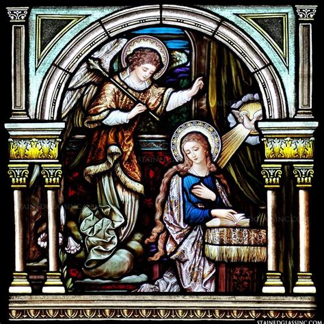 "Christian Annunciation" Religious Stained Glass Window