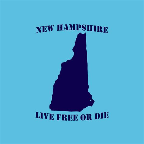 New Hampshire State Motto Navy Blue Digital Art by Grace Joy Carpenter ...