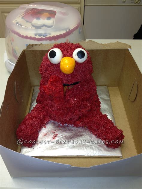 Cool Homemade Elmo Birthday Cake Using the Wilton Stand Up Cuddly Bear Pan