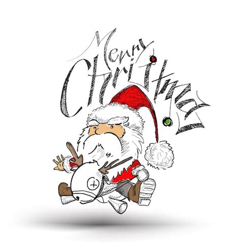 Free Vector | Merry christmas! cartoon style funny santa claus, vector ...