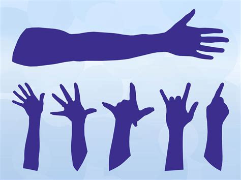 Hands Silhouette Set Vector Art & Graphics | freevector.com