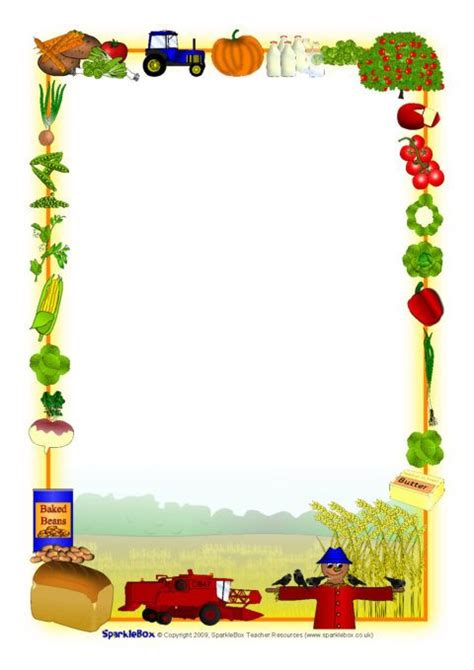 Harvest-Themed A4 Page Borders (SB2855) - SparkleBox Page Borders ...