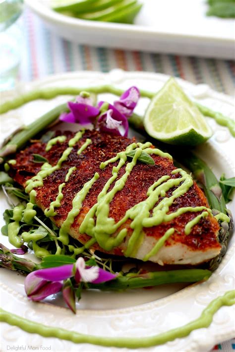 Blackened Rockfish Recipe With Avocado Sauce - Delightful Mom Food