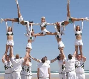 Cheerleading Info Center - Stunts!: Swedish Falls Pyramid - Advanced Stunt