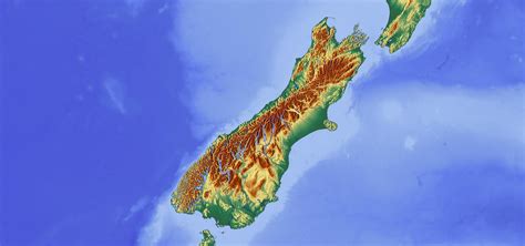 Topographic map of South Island, New Zealand | Australia map ...